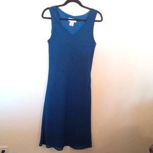 Vanessa Stephens Women's Blue Vintage Bias Cut Sleeveless V-Neckline Dress Sz 10